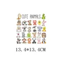 Cute cartoon animal heat transfer stickers for kids' clothes, 24 designs, 13.4x13.4cm - 24 Chibi Animal Combination (AT0321)