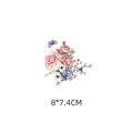 Floral pattern heat transfer sticker for t-shirt and bags DIY decoration 8x7.4cm sticker - 8x7.4cm