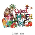 Summer themed heat transfer decal with Sweet Summer Time text and fruit graphics - Sweet Summer Time Collage (DS1214)