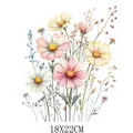 Aquarell-Wildblumen-Bügelbild für die DIY-Bekleidungsdekoration, Größe 18x22cm - Aquarell-Wildblumenmuster (DF1431) / 18x22cm
