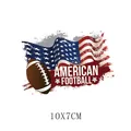 American flag and football motif iron-on heat transfer sticker for clothes, 10x7cm - Sporty American Football (AT0511) / 10x7cm