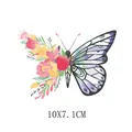 Autocollant de transfert thermique papillon floral pour vêtements, 10x7.1cm. - 10x7.1cm
