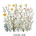 Aquarell-Wildblumen-Bügelbild für Kleidung, 22x20,4cm großes Transferdruck-Muster - Aquarell-Wildblumenmuster (DF1432) / 22x20.4cm