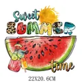 Sweet Summer time watermelon heat transfer sticker for DIY clothing iron-on decal - Watermelon Cold Drink Sweet Summer (DS1216)