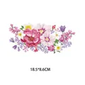 Floral heat transfer decal sticker for clothing DIY projects, size 18.5x8.6cm floral design - 18.5x8.6cm