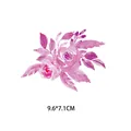 Purple watercolor flower heat transfer sticker for clothing DIY, 9.6x7.1cm floral pattern - 9.6x7.1cm