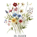 Aquarell Wildblumenstrauß Hitzetransfer Aufkleber für Kleidung Anpassung, 20.5x22cm - Aquarell-Wildblumenmuster (DF1433) / 20.5x22cm