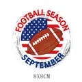 Pegatina de transferencia térmica de fútbol americano 8x8cm con diseño de bandera USA - Temporada de Fútbol (AT0512)