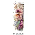 Artistic floral letter I heat transfer decal for clothing, watercolor flower design, 9.2x23cm - Letter I Style (DS0114)