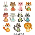 Autocollants de transfert thermique d'animaux mignons pour vêtements enfants, 13,5x14cm - AT0388