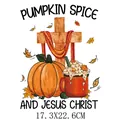 17.3x22.6cm Pumpkin spice and Jesus Christ heat transfer decal for clothing - Pumpkin Spice And Jesus Design (DH2014)