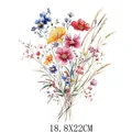 Watercolor wildflower bouquet heat transfer patch for DIY clothes decoration, 18.8x22cm - Watercolor Wildflower Pattern (DF1435)