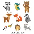 Lot de 9 autocollants transfert thermique animaux de la forêt pour vêtements enfants - AT0390