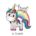 Écusson thermocollant licorne mignonne avec arc-en-ciel pour vêtements enfants - Licorne Magique Yeux Fermés (AT1527)