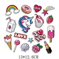 Set of diverse colorful cartoon heat transfer iron-on patches for children's apparel - Cute Cartoon Mix Style (AT0589)