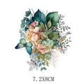 Décalcomanie thermique fleurs et papillon pour vêtements, taille 7,2x8cm. - 7.2x8cm