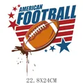 Pegatina de transferencia de calor de fútbol americano para ropa tamaño 22,8x24cm - Fútbol Grande Dinámico (DH1581)