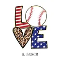 Vinilo térmico 'LOVE' de béisbol con corazón de leopardo y diseño de estrellas - Patrón Deportivo Love (AT1763)