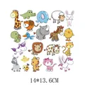 Colorful cartoon animal heat transfer iron-on stickers for children clothing 14x13.6cm - Various Chibi Small Animals (AT0763)