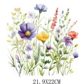 Watercolor wildflower floral heat transfer vinyl sticker for DIY clothes decoration - Watercolor Wildflower Pattern (DF1438)