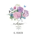 Autocollant de transfert thermique floral vintage hortensia et papillon décor 6.9x8cm - 6.9x8cm
