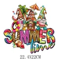 Vibrant summer gnomes heat transfer patch for DIY clothing decoration, size 22.4x22cm - Nordic Gnome Style (DH2192) / 22.4x22cm