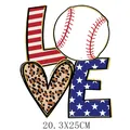 Pegatina de transferencia térmica de béisbol americano LOVE para ropa, tamaño 20,3x25cm - Diseño de Béisbol LOVE (DH1582)