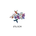 Vibrant 8x6.9cm watercolor hummingbird and flower heat transfer patch for DIY apparel - 8x6.9cm