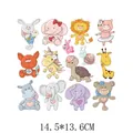 Cartoon animal heat transfer patches for children's clothing 14.5x13.6cm - Colorful Warm Animals (AT0765)