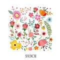Autocollant de transfert thermique floral pour vêtements et sacs, format 9x9cm. - 9x9cm