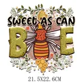 Sweet As Can Bee Wärmeübertragungs-Aufkleber für DIY Kleidung und Taschen-Deko - SWEET AS CAN BEE Stil (DH1948) / 21.5x22.6cm