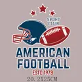 Pegatina de transferencia de calor de fútbol americano para ropa de 20.2x25cm - Elementos de Casco Americano (DH1578)