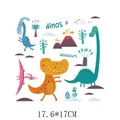 Autocollant de transfert thermique dinosaure cartoon pour vêtements enfants, 17.6x17cm - AT09