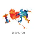 Calcomanía de transferencia de calor acuarela skate para ropa y camisetas 25x16,7cm - Chico que ama el Skateboarding (DH1527)