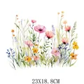 Colorful watercolor wildflower heat transfer sticker iron-on patch for clothing 23x18.8cm - Watercolor Wildflower Pattern (DF1443)