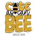 Bienen-Bügelbild für Kleidung DIY mit Cute as can BEE-Design, 20x22,6cm Aufbügler - Cute as can BEE Stil (DH1947) / 20x22.6cm