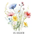 Watercolor wildflower heat transfer patch for clothing DIY decoration, size 19.6x22cm. - Watercolor Wildflower Pattern (DF1444)