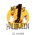 Autocollant transfert thermocollant fantôme My 1st Halloween pour vêtements 13,1x15cm - Fantôme d'Halloween Numéro 1 (TH020) / 1 Pièce