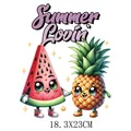 Buntes Wassermelonen und Ananas Bügelbild Aufkleber für sommerliche DIY Kleidung und Dekorationen - Summer Lovin Anthropomorphes Obst Stil (DS0209)