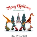 Christmas gnome heat transfer iron-on patch for clothing DIY decoration, 22.6x19.9cm - Christmas Gnomes Style / 22.6x19.9cm