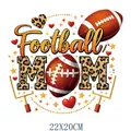 Football MOM leopard print iron-on heat transfer for clothing decoration 22x20cm - Leopard Football Mom Pattern (DS2092)