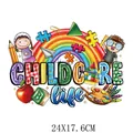Autocollant de transfert thermique Childcare Life, thème scolaire, taille 24x17,6 cm - Vie en Garderie (DS1922)