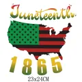 Juneteenth 1865 Wärmeübertragungs-Sticker mit US-Karten-Flaggendesign für DIY-T-Shirt-Bilder - Großes Juneteenth Karte Jahr Muster (DH1357)
