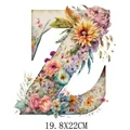 Floral alphabet letter Z heat transfer decal iron-on patch for clothing - Letter Z Style (DS0131)