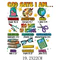 Autocollant de transfert thermique DTF religieux 100 jours d'école pour t-shirts - Célébration du Trimestre Inspirante (DS1927)