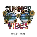 Summer Vibes sunglasses sunflower thermal transfer sticker for DIY clothing - Sunglasses Sunflower Style (DH0609)