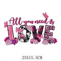 Αυτοκόλλητο θερμομεταφοράς "All you need is LOVE" Αγίου Βαλεντίνου, σχέδιο 25x15,5εκ. - All You Need Is Love (DF0264)
