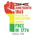 Juneteenth Black History Bügelbild mit Faust-Logo in den Farben Rot Gelb und Grün - Faust Freiheitserklärung (DH0838)