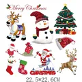 Cartoon Weihnachten Wärmeübertragung Aufkleber für Kleidung Set 22,5x22,6cm Größe - Weihnachten Cartoon Elemente (DH0726) / 22.5x22.6cm