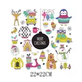Assorted colorful cartoon Christmas heat transfer decals sheet for clothing 22x22cm - 22x22cm